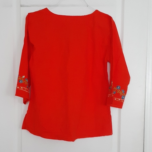 Embroidered Red Tunic Top - Picture 4 of 4